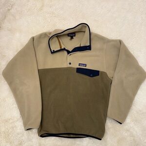 Patagonia Men's Tan and Brown Fleece Pullover